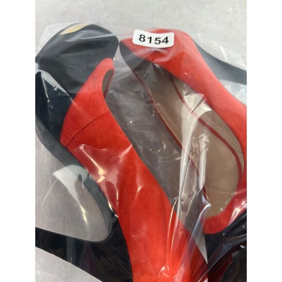 BCBGeneration Women Red Black Suede Leather High Heels Size 9 39 Mod‎ Edgy - Picture 6 of 14